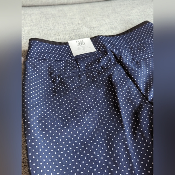 Roz and Ali Navy Blue With polka Dots Ankle Pants Size 8 - Picture 5 of 9